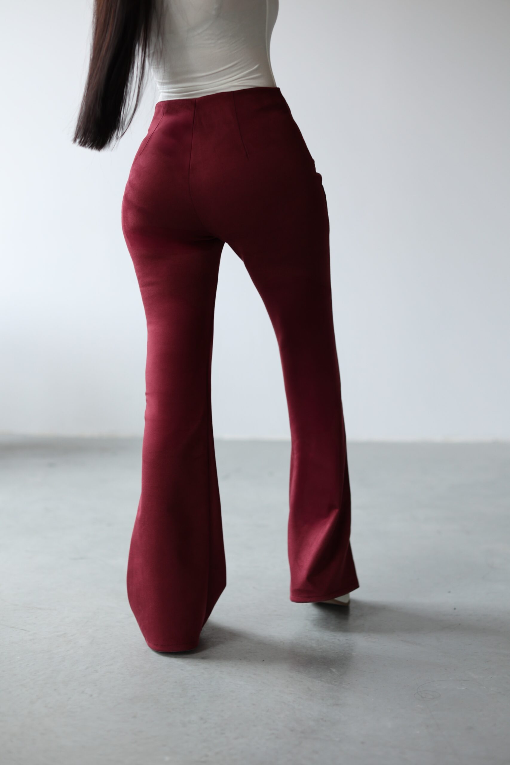 Spodnie zamszowe ZENO OLAVOGA bordowe Spodnie zamszowe ZENO OLAVOGA bordowe