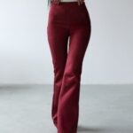 Spodnie zamszowe ZENO OLAVOGA bordowe