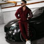 Dres męski bawełniany UMRISS OLAVOGA bordowy