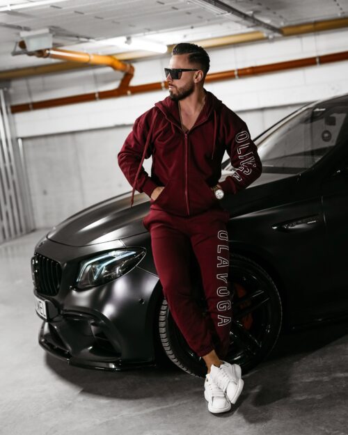 Dres męski bawełniany UMRISS OLAVOGA bordowy