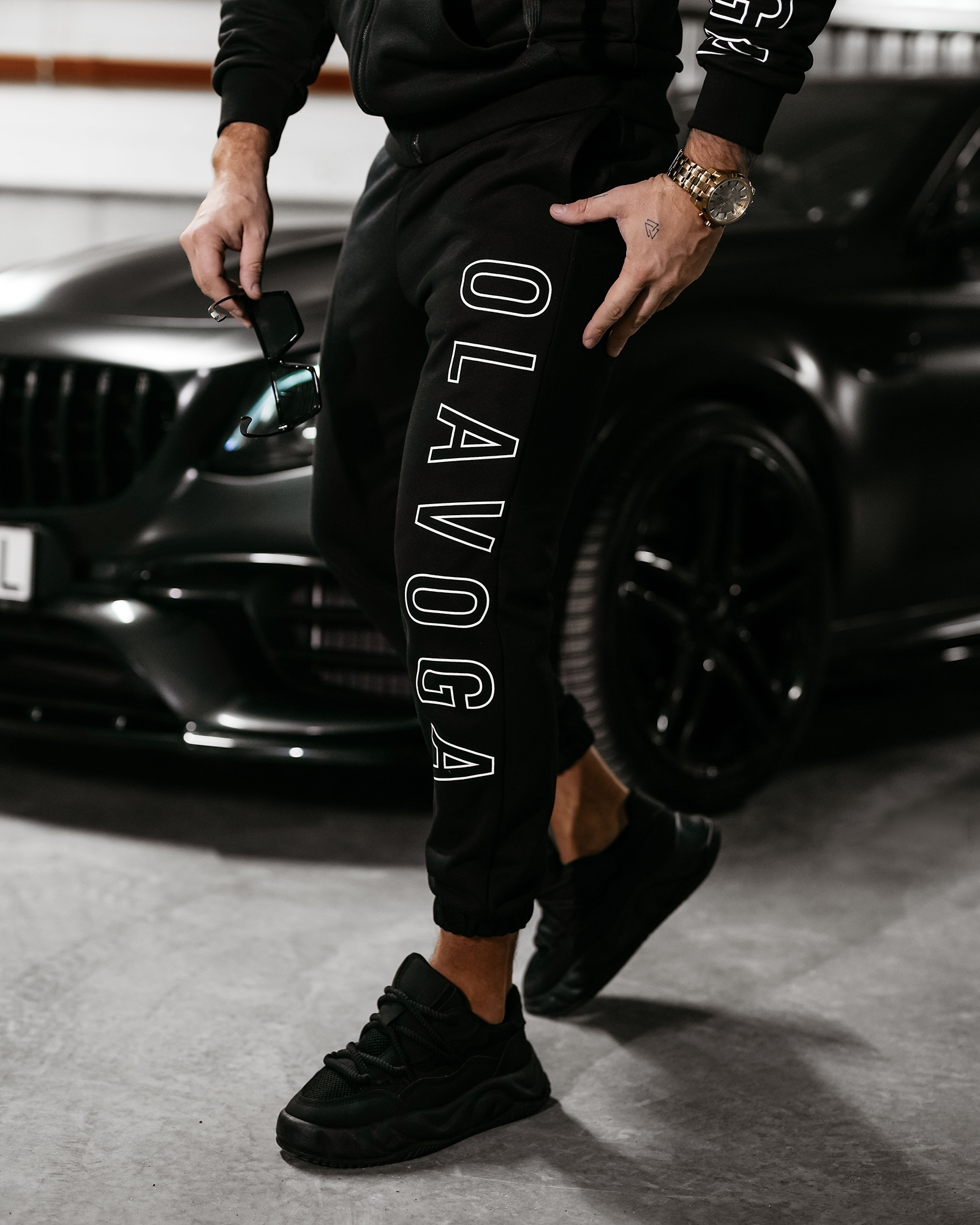 Dres męski bawełniany UMRISS OLAVOGA czarny Dres męski bawełniany UMRISS OLAVOGA czarny