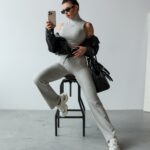 Komplet prążkowany NERIX OLAVOGA szary