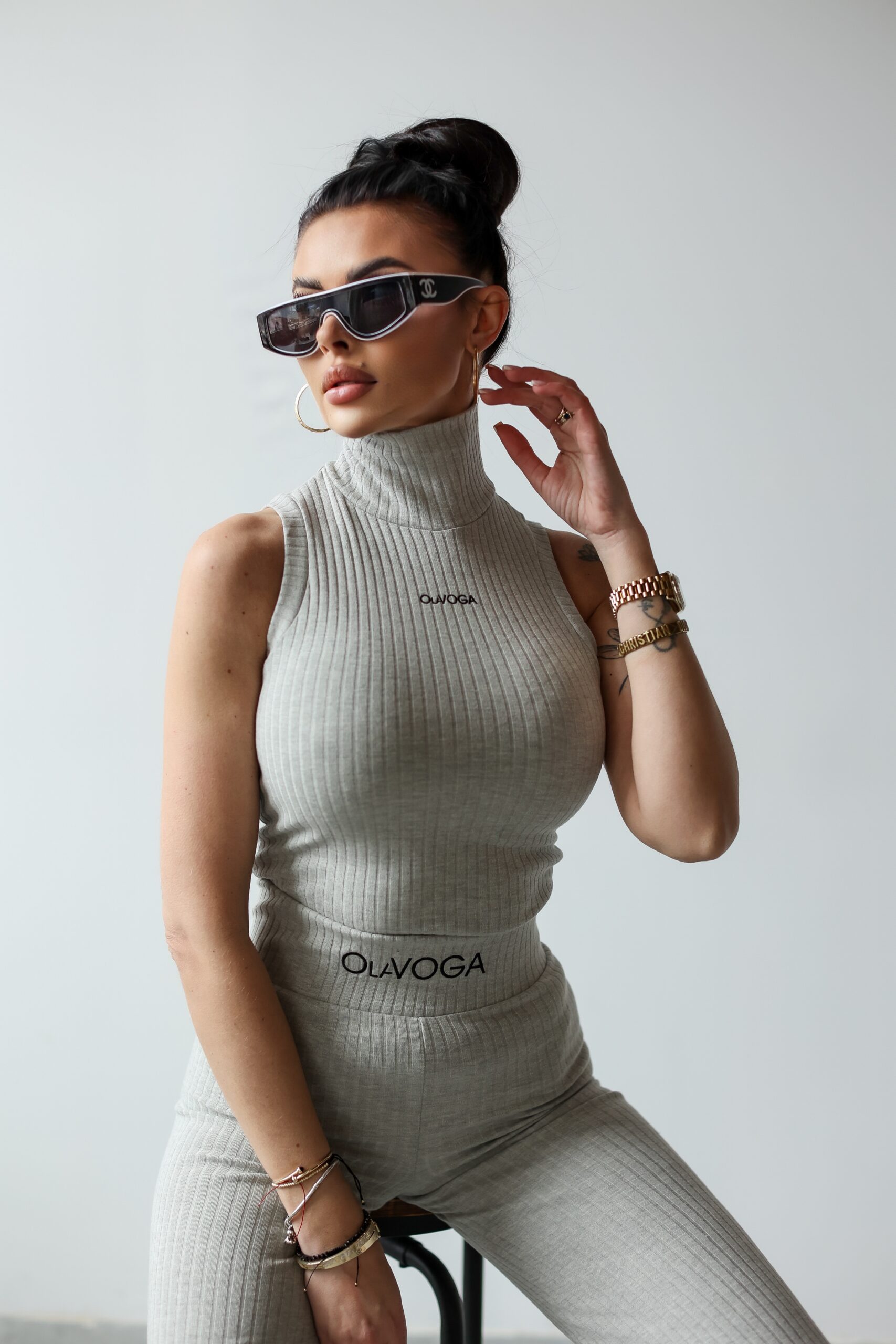 Komplet prążkowany NERIX OLAVOGA szary Komplet prążkowany NERIX OLAVOGA szary