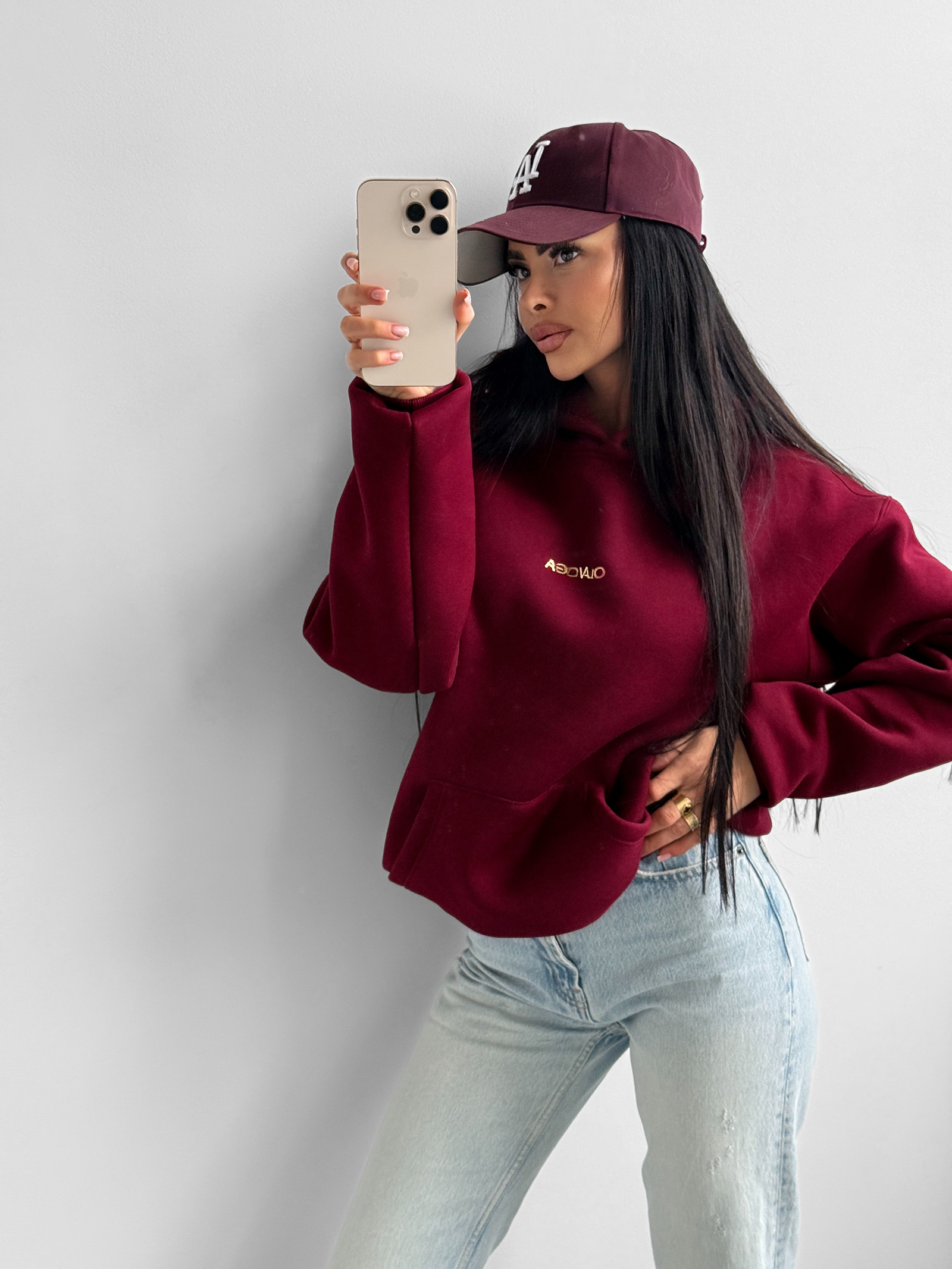 Bluza oversize WINX OLAVOGA bordowa