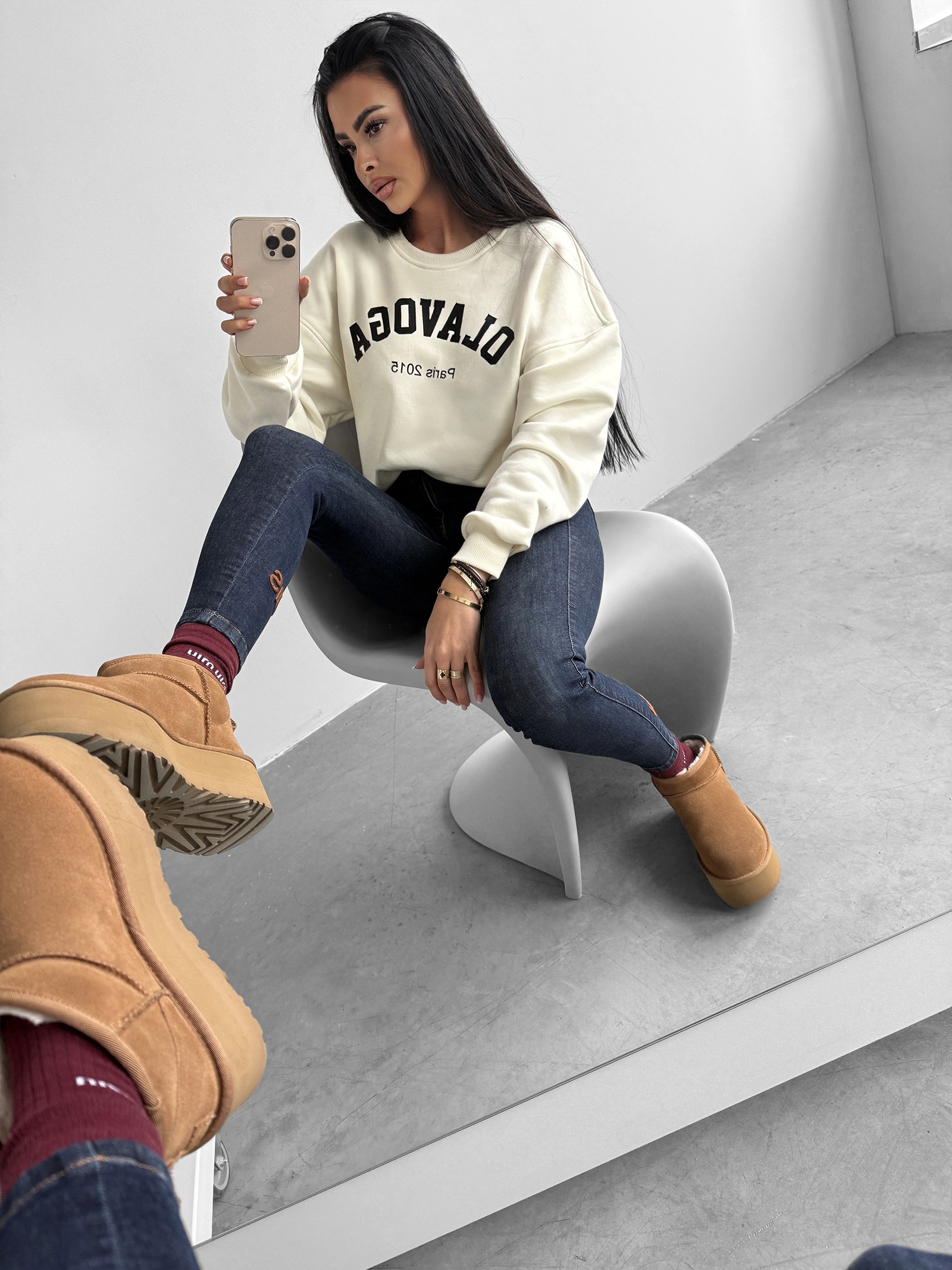 Bluza bawełniana MARI OLAVOGA ecru Bluza bawełniana MARI OLAVOGA ecru