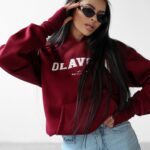 Bluza ocieplana TRODE OLAVOGA bordowa