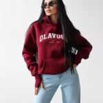 Bluza ocieplana TRODE OLAVOGA bordowa