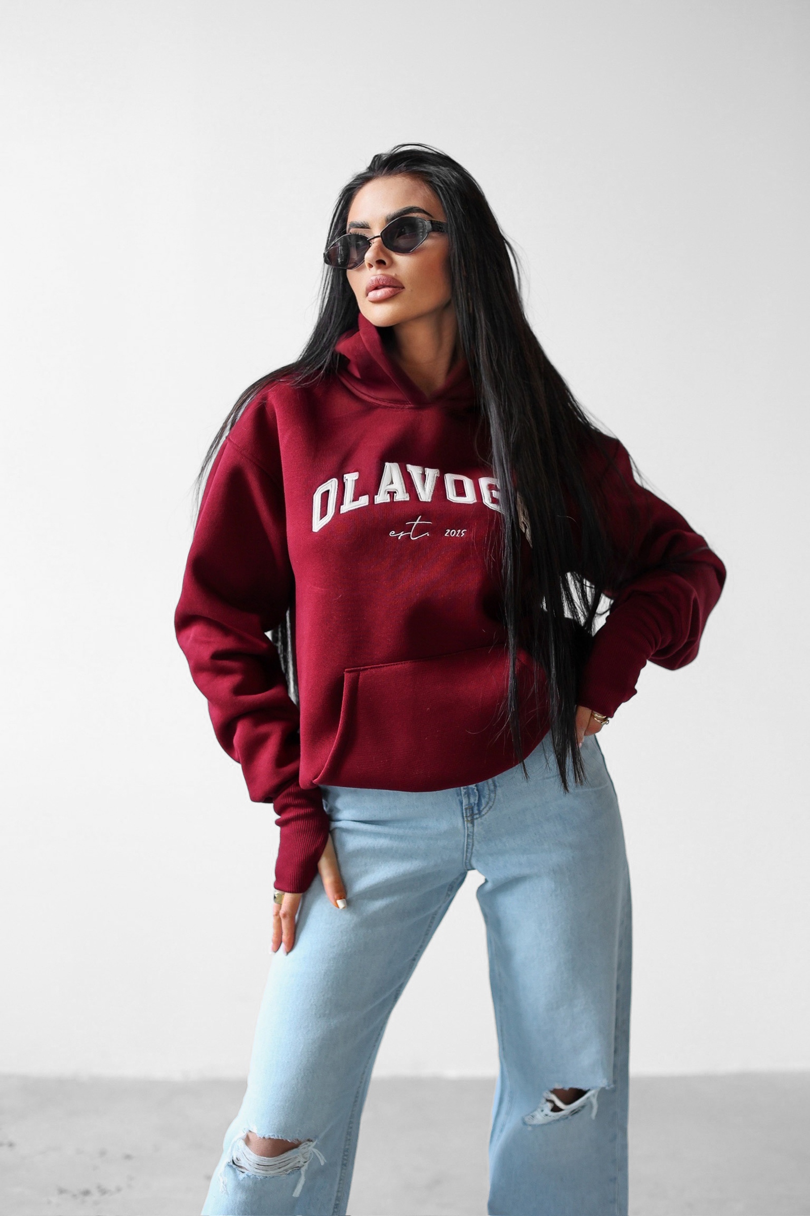 Bluza ocieplana TRODE OLAVOGA bordowa