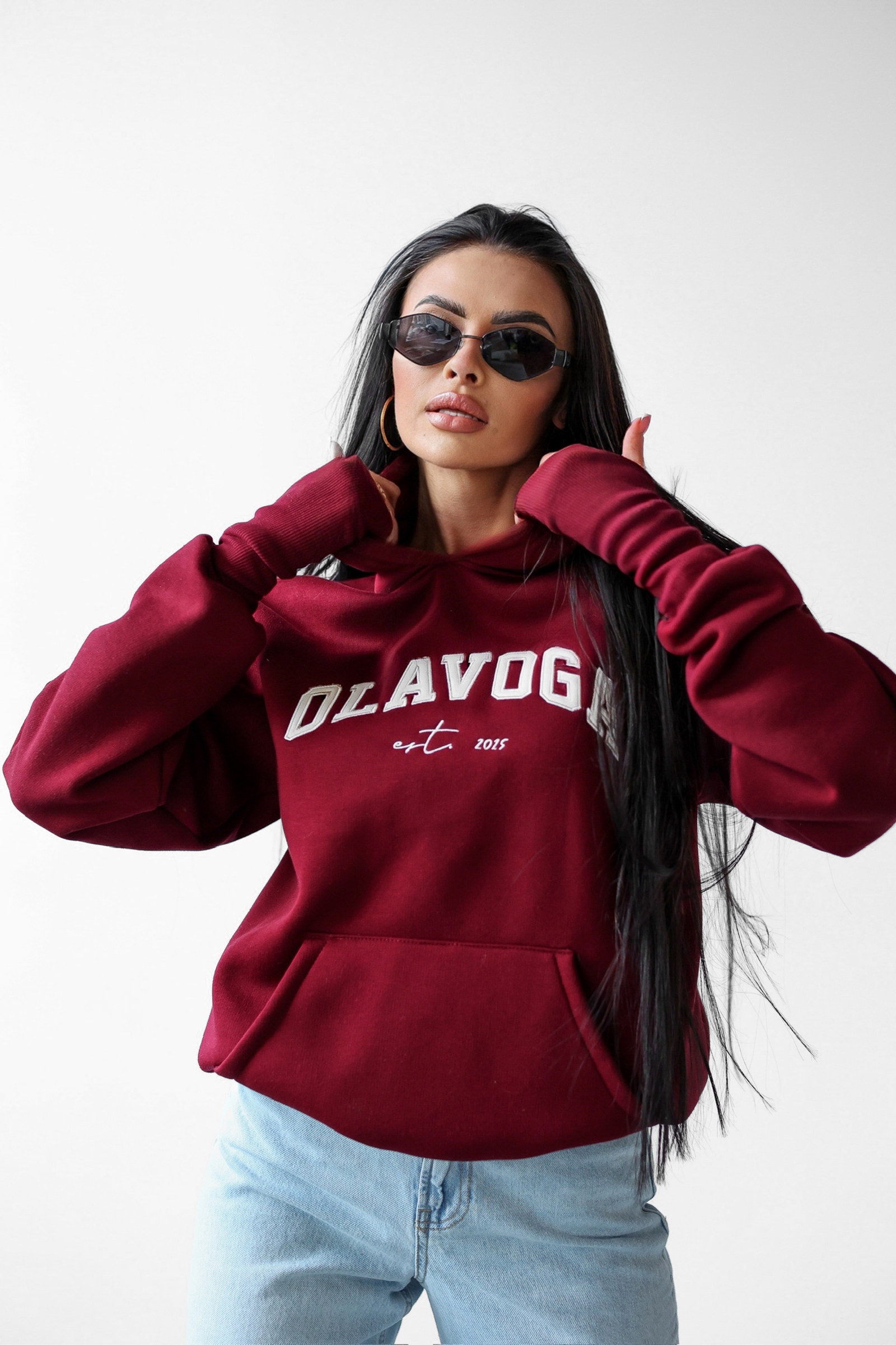 Bluza ocieplana TRODE OLAVOGA bordowa