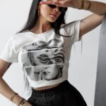T-shirt taliowany LABIOS OLAVOGA ecru