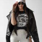 T-shirt taliowany LABIOS OLAVOGA czarny