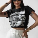 T-shirt taliowany LABIOS OLAVOGA czarny