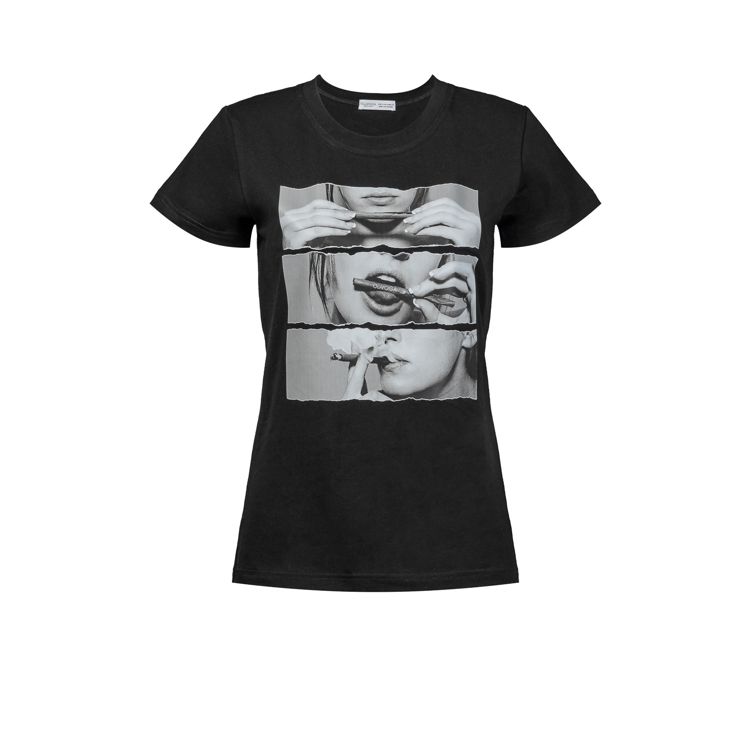 T-shirt taliowany LABIOS OLAVOGA czarny T-shirt taliowany LABIOS OLAVOGA czarny