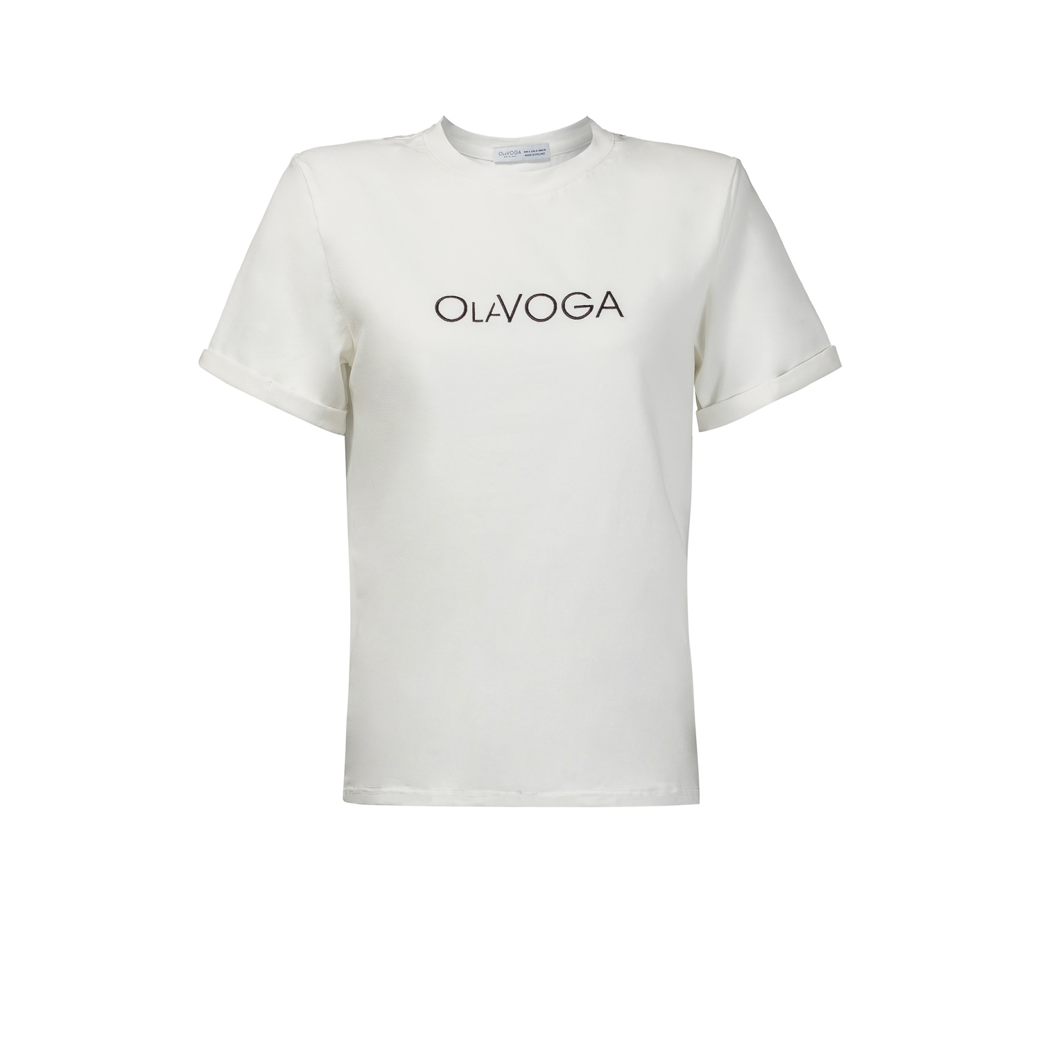 T-shirt bawełniany VIDA OLAVOGA ecru