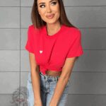 T-shirt bawełniany Lovsom czerwony