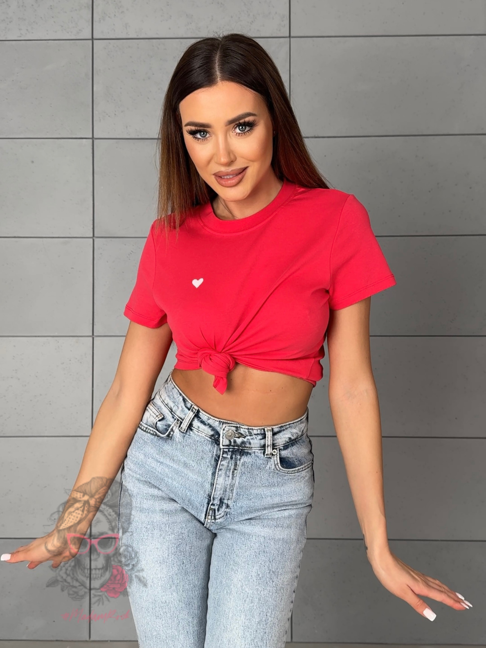 T-shirt bawełniany Lovsom czerwony