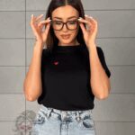 T-shirt bawełniany Lovsom czarny