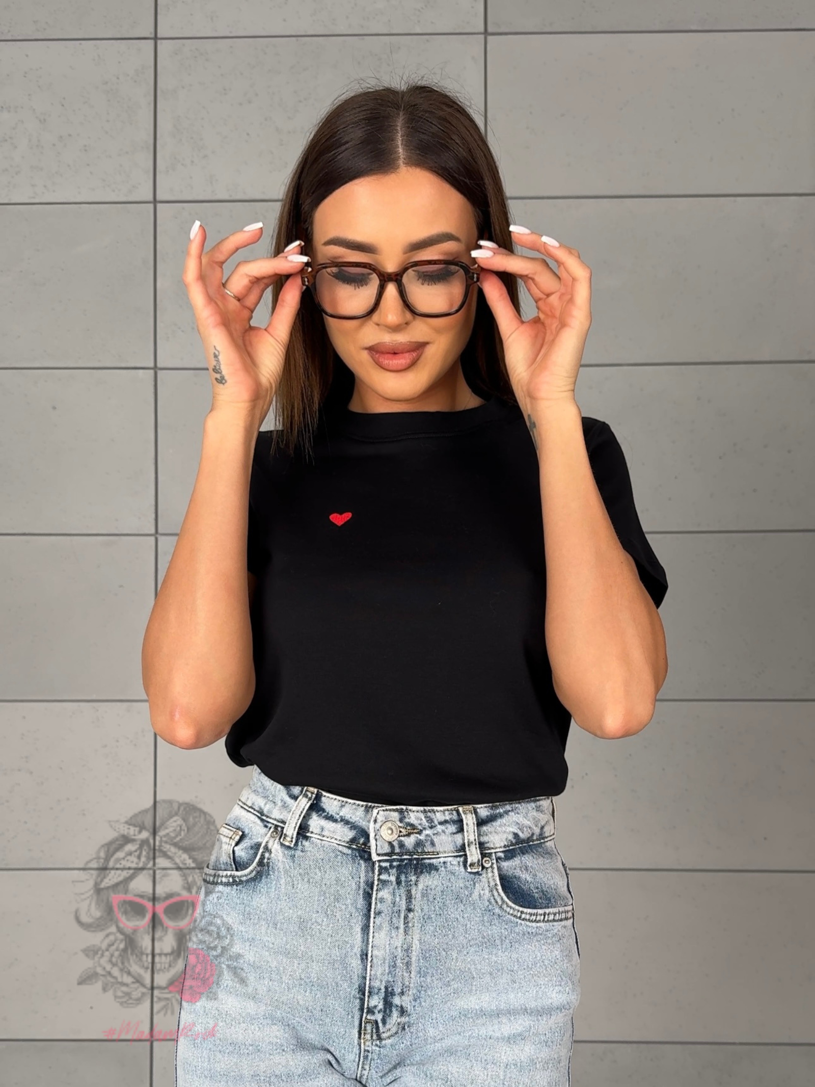 T-shirt bawełniany Lovsom czarny T-shirt bawełniany Lovsom czarny