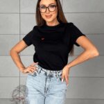 T-shirt bawełniany Lovsom czarny