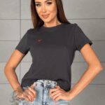 T-shirt bawełniany Lovsom grafit