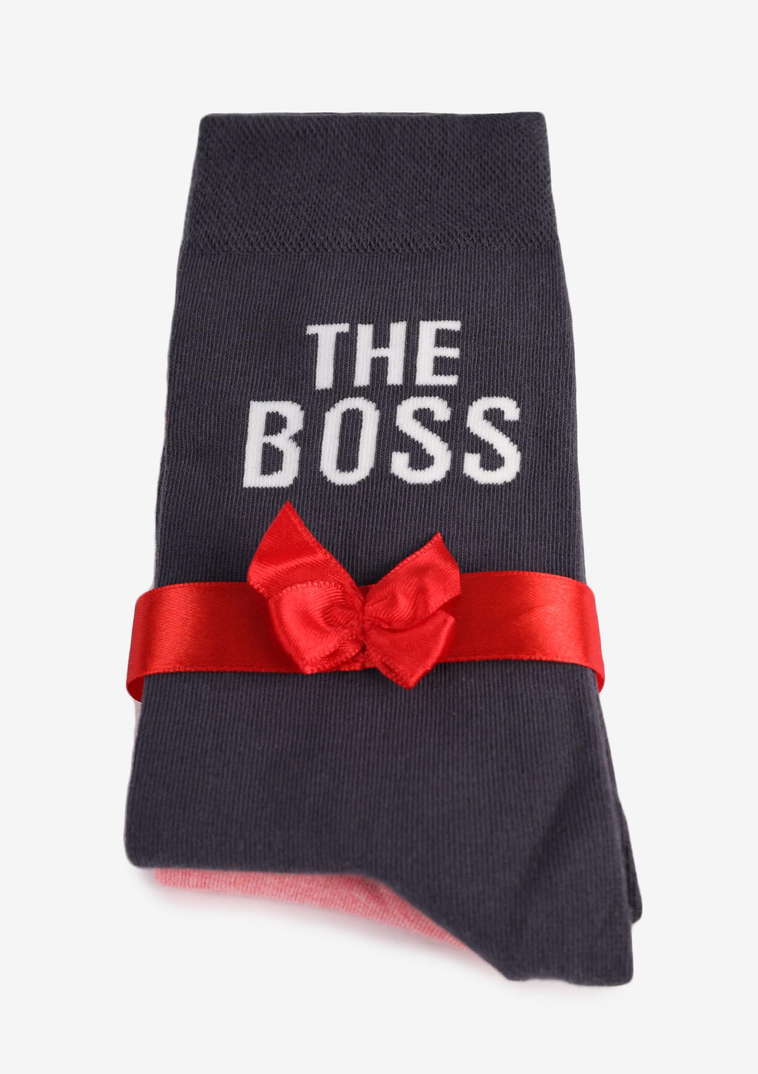 Zestaw skarpetek dla par Boss/Real Boss grafit/róż