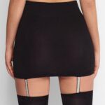 Spódniczka mini z pończochami czarna