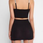 Spódniczka mini z pończochami czarna