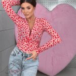 Body z siateczki w serduszka MoreMio różowe