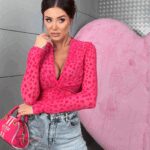 Body z siateczki w serduszka MoreMio fuksja