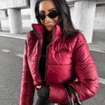 Kurtka puchowa bomber OLVERA OLAVOGA bordowa