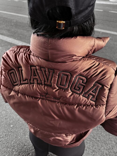 Kurtka puchowa bomber OLVERA OLAVOGA brązowa