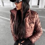 Kurtka puchowa bomber OLVERA OLAVOGA brązowa