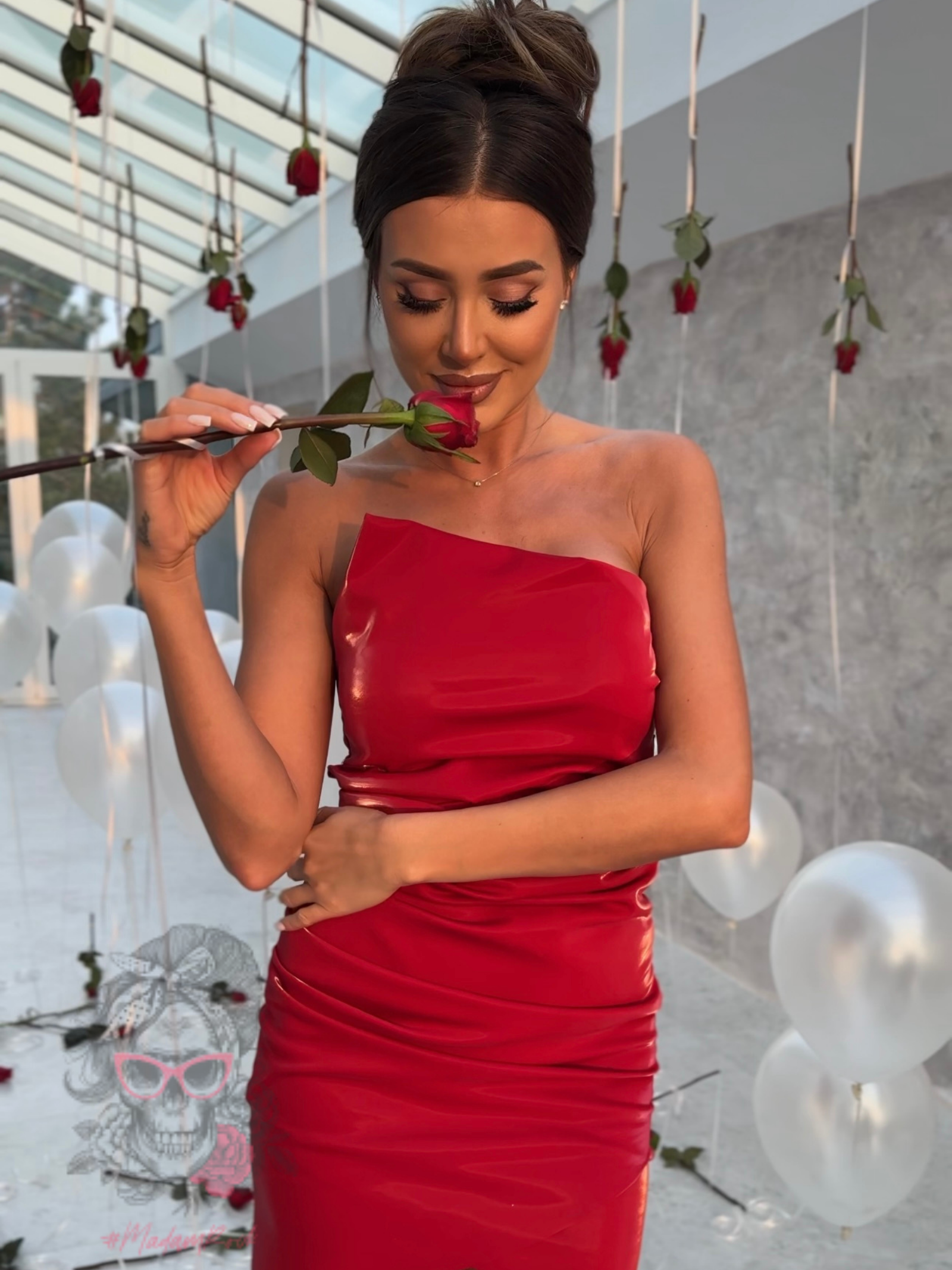 Sukienka lateksowa NB Rosi czerwona Sukienka lateksowa NB Rosi czerwona