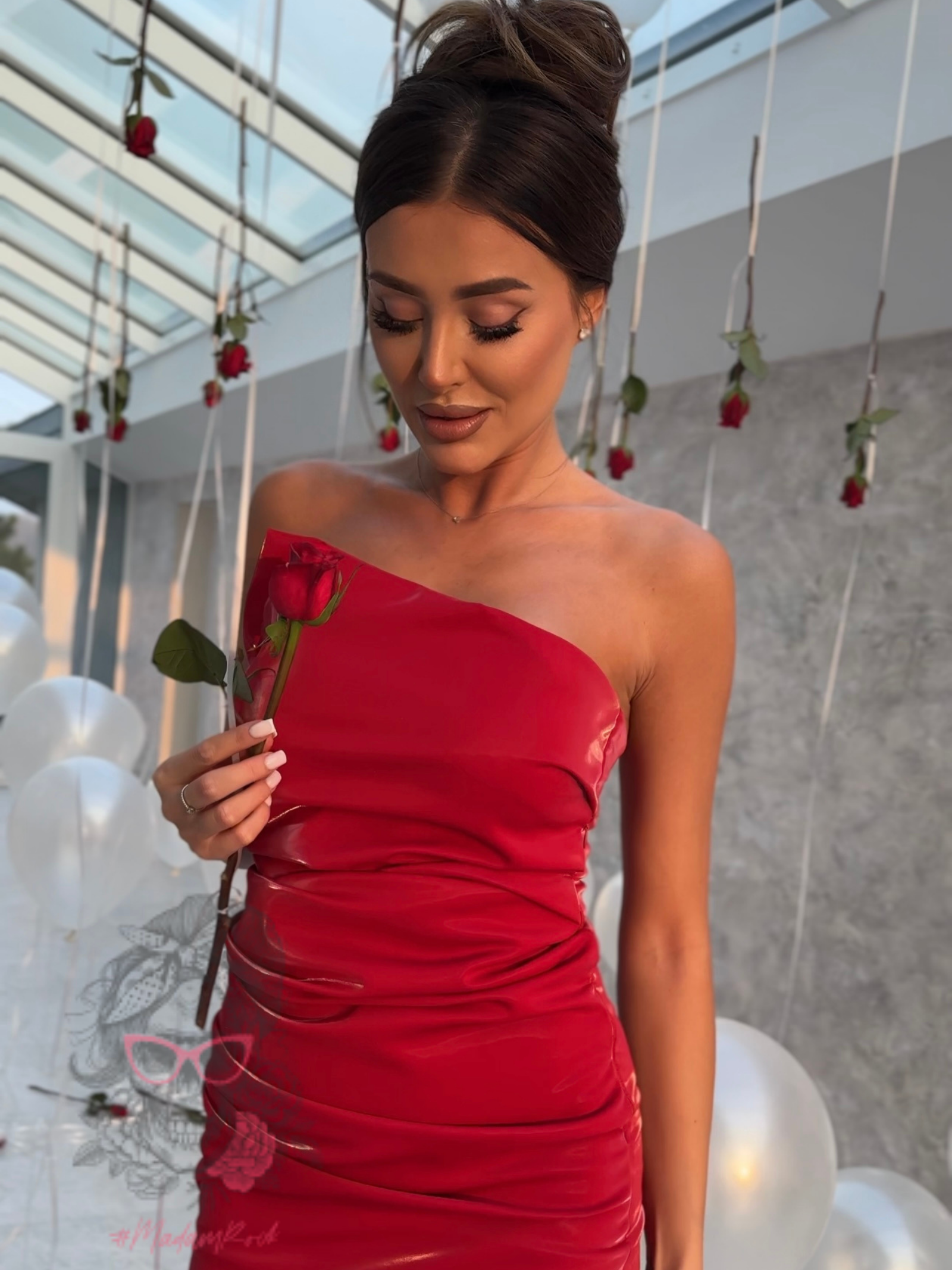 Sukienka lateksowa NB Rosi czerwona Sukienka lateksowa NB Rosi czerwona