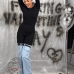 Spodnie legginsy lycra z jeansem Kendo czarne