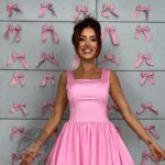 Sukienka bombka NB Vogga pudrowa