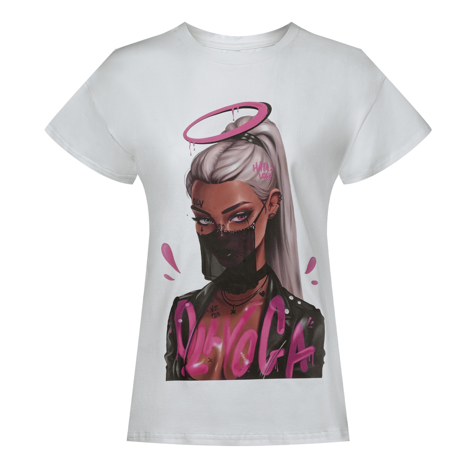 T-shirt z grafiką LOTE OLAVOGA ecru