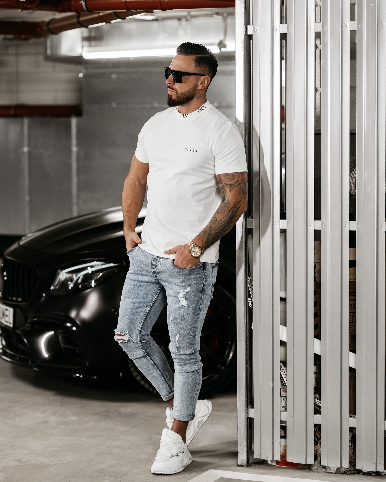 T-shirt męski bawełniany HERITAGE OLAVOGA ecru