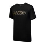 T-shirt męski ze złotym logo GLOW OLAVOGA czarny