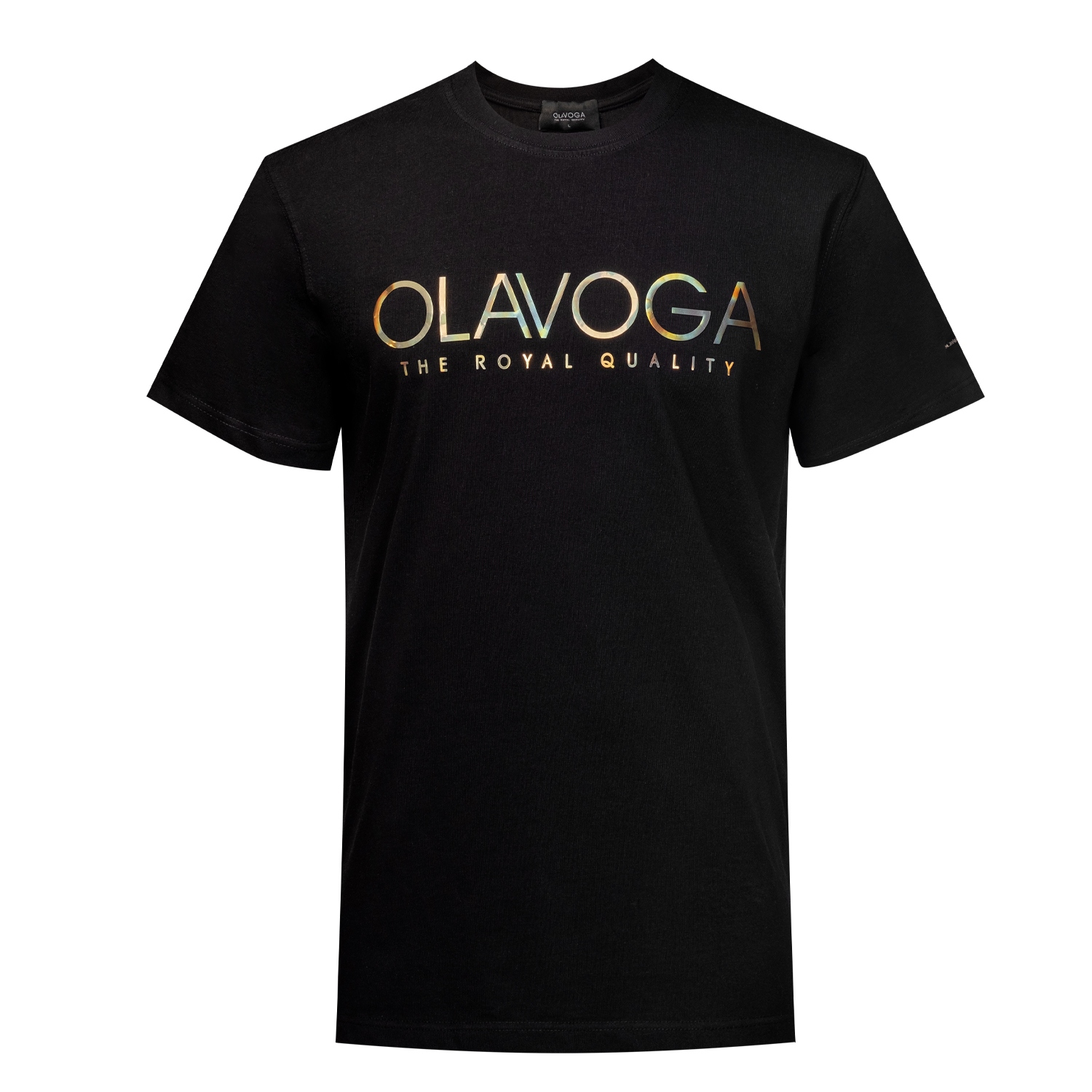 T-shirt męski ze złotym logo GLOW OLAVOGA czarny T-shirt męski ze złotym logo GLOW OLAVOGA czarny