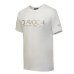 T-shirt męski ze złotym logo GLOW OLAVOGA ecru