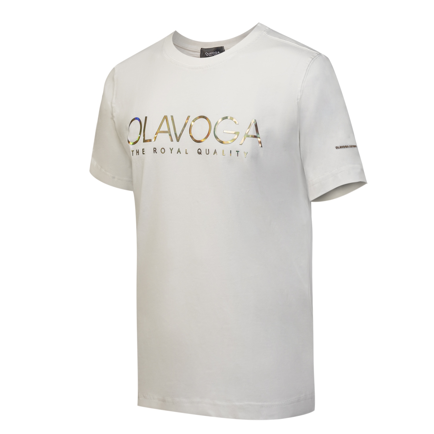 T-shirt męski ze złotym logo GLOW OLAVOGA ecru T-shirt męski ze złotym logo GLOW OLAVOGA ecru