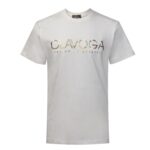 T-shirt męski ze złotym logo GLOW OLAVOGA ecru