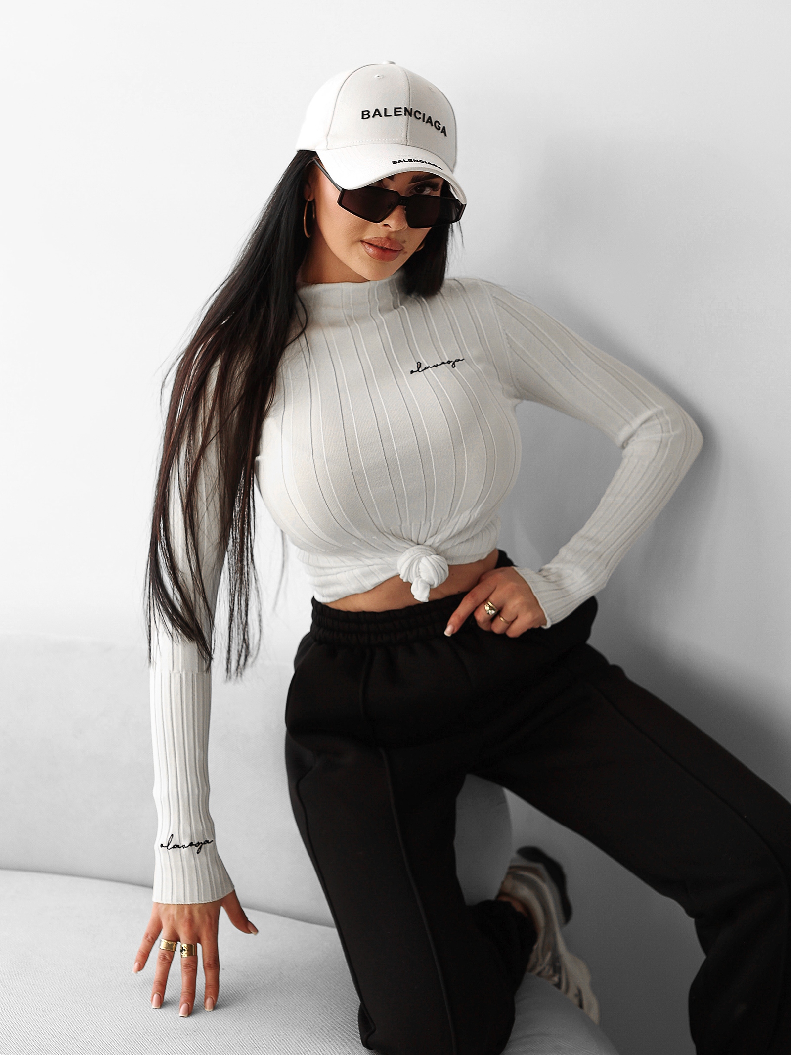 Sweter prążkowany PIPER OLAVOGA ecru Sweter prążkowany PIPER OLAVOGA ecru