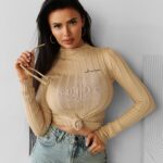 Sweter prążkowany PIPER OLAVOGA beżowy