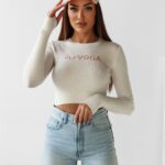 Sweter dopasowany JACQUELINE OLAVOGA ecru