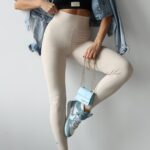 Legginsy prążkowane LARIX OLAVOGA beżowe