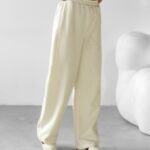 Spodnie sportowe bawełniane HOYO OLAVOGA ecru