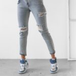 Spodnie jeansowe dopasowane LUNA OLAVOGA niebieskie