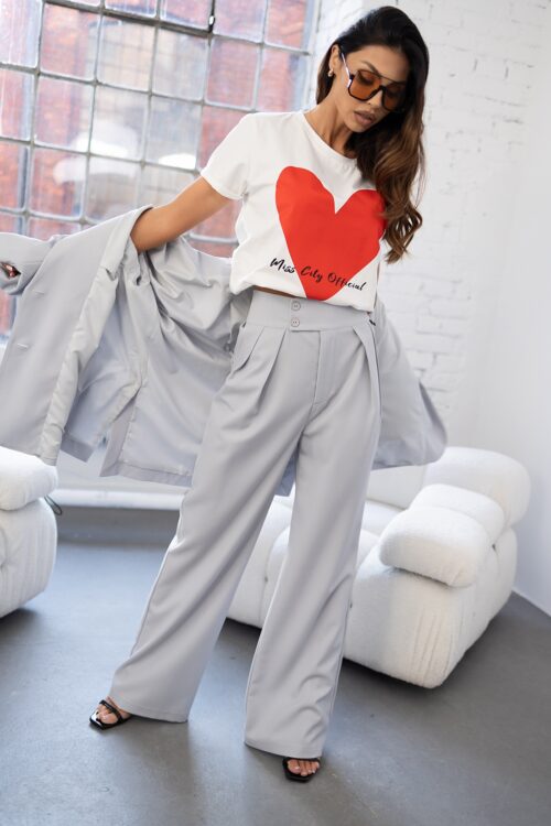 T-shirt z nadrukiem serce MC RedHeart biały